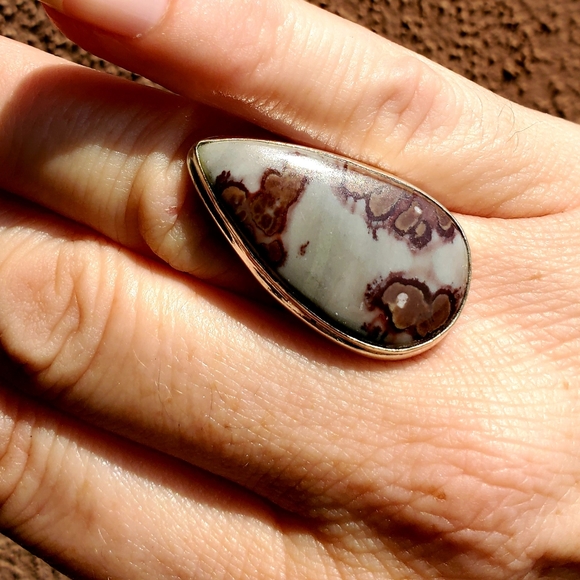 New Spot Jasper 925 Silver Ring. Size 8.25 - Picture 5 of 10